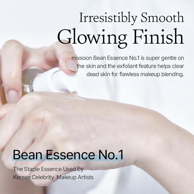 mixsoon Bean Essence-Exfoliating, Hydrating, Fermented Bean Extract, Gentle Formula for Smooth Skin 50ml / 1.69 fl.oz. Korean Glass Skin Care